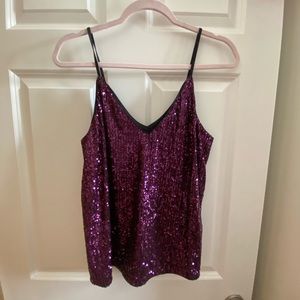 Purple sequins tank